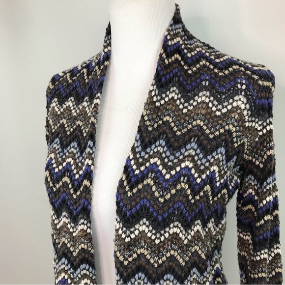 NIC+ZOE Celestial Open Front Chevron Pattern Knit Cardigan Women’s Size Small - Picture 6 of 13
